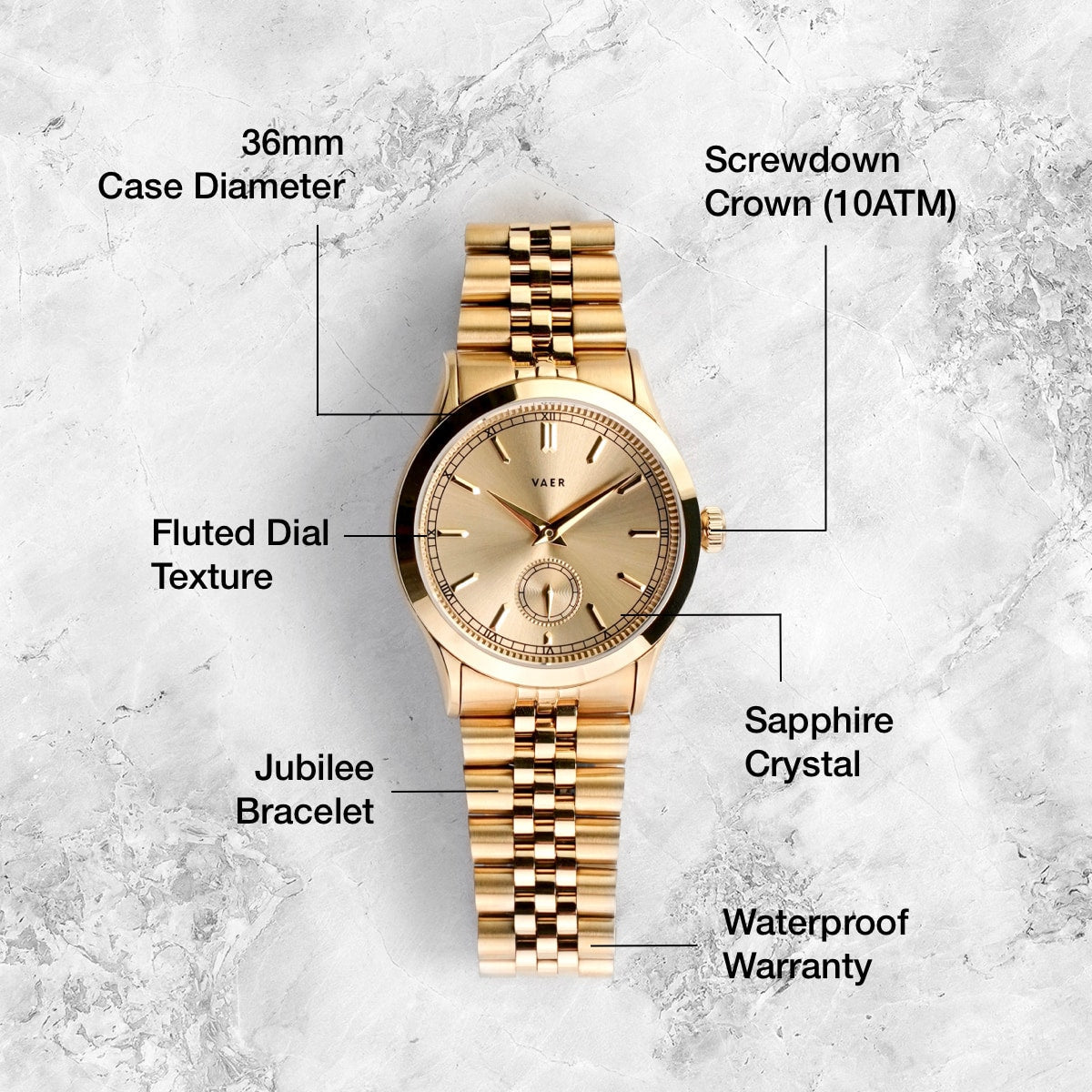 C1 Ceremony Gold - 36mm Quartz